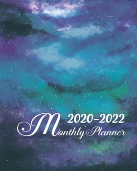 2020-2022 Monthly Planner: Three Year 36 Months Calendar Agenda, Monthly Weekly Yearly Notebook Planner Organizer Schedule With Inspirational Quotes and Holidays, Blue Watercolor