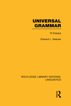 Universal Grammar: 15 Essays (Croom Helm Linguistics Series) - Book  of the Routledge Library Editions: Linguistics
