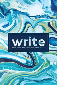 Write: Notebook | Journal | Diary| Libreta | Cahier | Taccuino | Notizbuch: 110 Pages for Writing, Drawing, Sketching & Organizing: Light Blue & Green Marble Swirl 668-0
