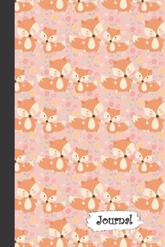 Journal: Mommy & Baby Fox with Flowers Pink Diary with Blank Lined Notebook Paper