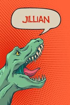 Paperback Jillian: Personalized Dino Isometric Dot Paper Notebook 120 Pages 6x9 Book
