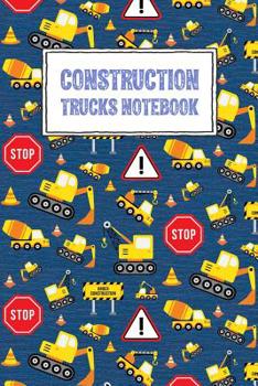 Paperback Digger Notebook: Construction Themed Wide Ruled School Composition Notebook with Diggers, Excavators and Trucks design, 120 Blank Lined Book