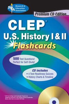 Paperback CLEP(R) U.S. History I & II Flashcards W/CD [With CDROM] Book