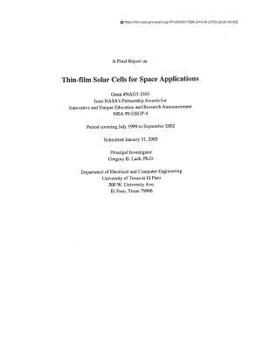 Paperback Thin-Film Solar Cells for Space Applications Book