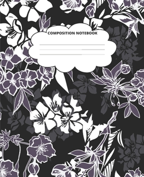 Hibiscus Composition Notebook: Blank Lined Cute Notebooks for Girls Teens Kids School Writing Notes Journal (7.5 x 9.25 in)