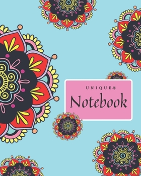 Paperback Unique Notebook: 'Unique Notebook' with Mandala designed cover 8' x 10' with 200 College Ruled line pages for note taking, composition, Book