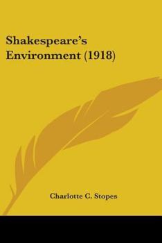 Paperback Shakespeare's Environment (1918) Book