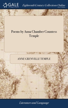 Hardcover Poems by Anna Chamber Countess Temple Book
