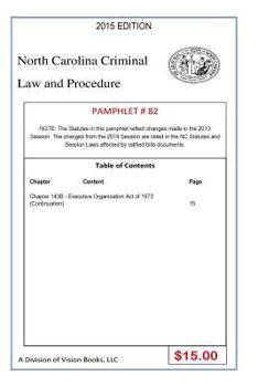 Paperback North Carolina Criminal Law and Procedure-Pamphlet 82 Book