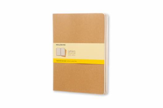 Paperback Moleskine Cahier Journal (Set of 3), Extra Large, Squared, Kraft Brown, Soft Cover (7.5 X 10) Book