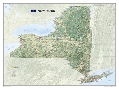 Map National Geographic New York Wall Map (40.5 x 30.25 in) (National Geographic Reference Map) Book
