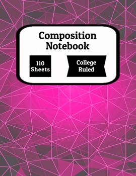Paperback Composition Notebook, Comp Book, College Ruled Paper, 110 Sheets, 8.5 x 11, Pink Cover Abstract Book