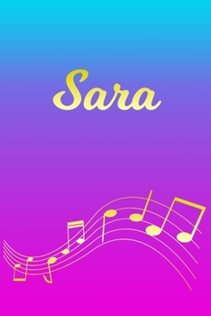 Sara: Sheet Music Note Manuscript Notebook Paper | Pink Blue Gold  Personalized Letter S Initial Custom First Name Cover | Musician Composer ... Notepad Notation Guide | Compose Write Songs