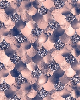 Blush and Navy Mermaid Scales Composition Notebook - Large Ruled Notebook - 8x10 Lined Notebook (Softcover Journal / Notebook / Diary)