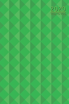 A5 2020 Diary Week To View Paperback Cover With Alternative Design |: | Neon Green 3D Diamonds Patterned Cover 2020 Diary ,Year Planner For Business, ... College, School, Appointments, Organizer.