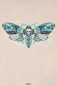 Paperback Notebook: Moth Polygon Animal Journal Abstract Geometric Pattern Composition Book Colorful Shapes Gift Book