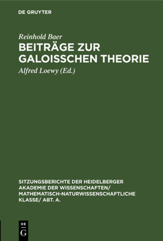 Hardcover Beiträge Zur Galoisschen Theorie [German] Book