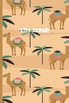 Paperback Kids Journal: Camel Theme Daily Gratitude Notes Paper Notepad For Young Children, Cute Keepsake Wide Ruled Blank Lined Composition N Book