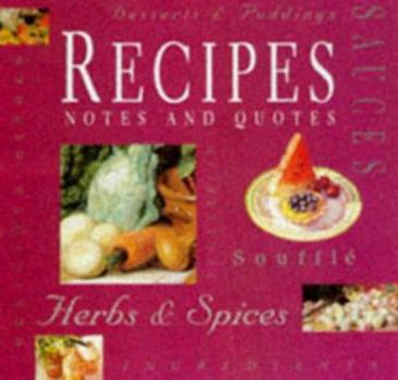 Hardcover Recipes Notes and Quotes Book