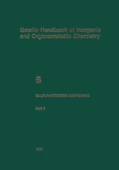 Paperback S Sulfur-Nitrogen Compounds: Compounds with Sulfur of Oxidation Number IV Book