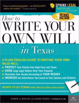 Paperback Write Your Own Texas Will [With CDROM] Book