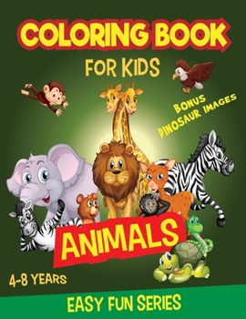 Paperback ANIMALS Coloring Book for Kids 4-8 years: Gift Content: Dinosaur Coloring Pages Book