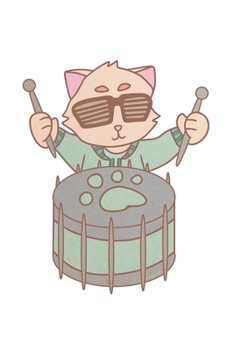 Percussion Music Cat Notebook: Graph Paper Journal 6x9 - 120 Pages