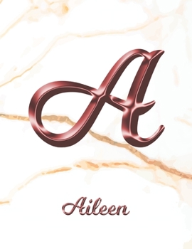 Paperback Aileen: 1 Year Weekly Planner with Note Pages (12 Months) - White Marble Rose Gold Pink Effect Letter A - 2020 - 2021 - Week P Book