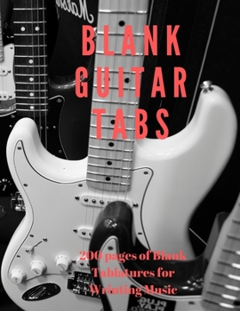 Paperback Blank Guitar Tabs: 200 Pages of Guitar Tablatures with Six 6-line Staves and 7 blank Chord diagrams per page. Write Your Own Music. Music Book