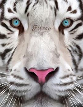 Paperback Fierce: Beautiful White Tiger Secret Internet Password Book [Large Print] Book