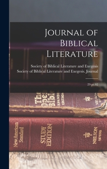 Hardcover Journal of Biblical Literature: 29 pt.02 Book