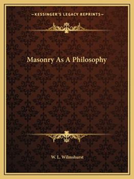 Paperback Masonry As A Philosophy Book