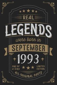 Real Legends were born in September 1993: Vintage Birthday Notebook - Great Individual Gift for Writing Notes, Scribble and Reminders | lined | 6x9 Inch | 100 Pages