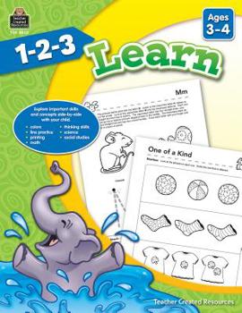 Paperback 1-2-3 Learn Ages 3-4 Book