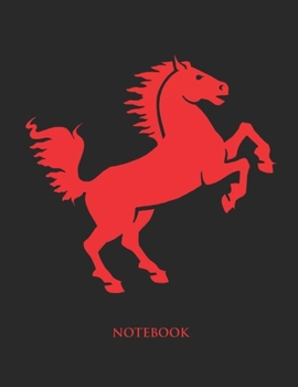 Paperback Horse Notebook: Hand Writing Notebook - Large (8.5 x 11 inches) - 110 Numbered Pages - Red Softcover Book