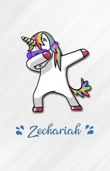 Paperback Zechariah A5 Lined Notebook 110 Pages: Funny Blank Journal For Personalized Dabbing Unicorn Family First Name Middle Last. Unique Student Teacher Scra Book