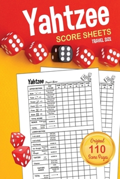 Paperback Yahtzee Score Sheets: TRAVEL SIZE Score Pads / Book [Large Print] Book