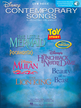 Paperback Disney Contemporary Songs: Low Voice (Book/Online Audio) [With Xsd] Book