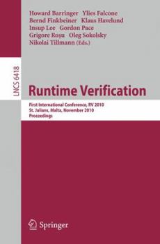 Paperback Runtime Verification: First International Conference, RV 2010, St. Julians, Malta, November 1-4, 2010. Proceedings Book