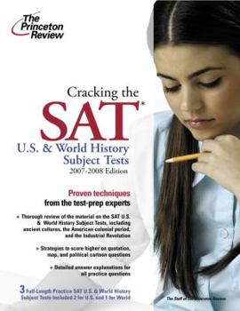 Paperback Cracking the SAT: U.S. and World History Subject Tests Book