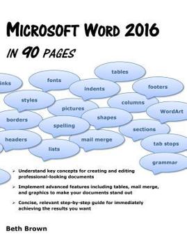 Paperback Microsoft Word 2016 In 90 Pages Book
