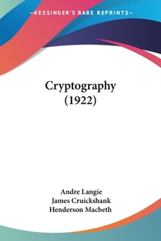 Paperback Cryptography (1922) Book