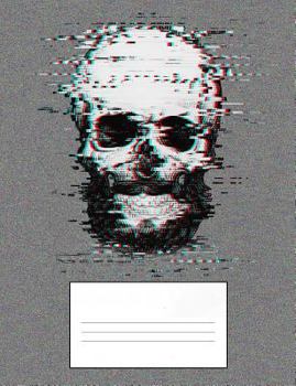 Glitch Skull: 7.44 x 9.69 - Graph Ruled Composition - 120 pages