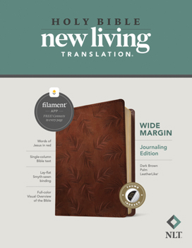 Imitation Leather NLT Wide Margin Bible, Filament Enabled (Leatherlike, Dark Brown Palm, Indexed, Red Letter) Book