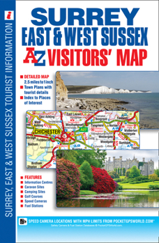 Paperback Surrey, East & West Sussex A-Z Visitors' Map Book