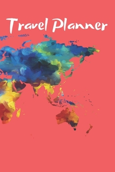 Travel Planner - world map red cover 6x9inch; itinerary planner