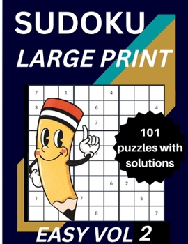 Paperback SUDOKU LARGE PRINT, Easy sudoku puzzles for adults with solutions (Easy Volume 2) Book