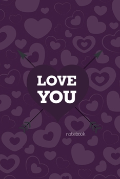 Paperback Love You Notebook, Blank Write-in Journal, Dotted Lines, Wide Ruled, Medium (A5) 6 x 9 In (Purple) Book