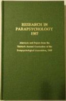 Hardcover Research in Parapsychology 1987 Book