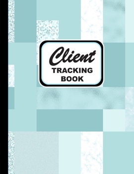 Client Tracking Book: Personal Client Tracking Log Book for Hair Stylists, Barbers, and More Pink Stripe with Abstract Aquamarine Cover